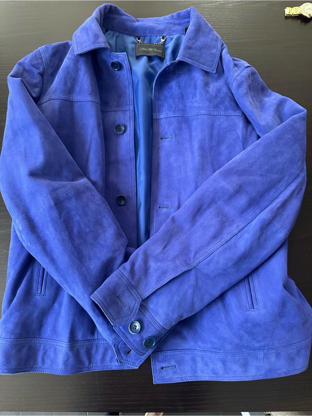 Saks Fifth Avenue Men's Suede Bomber Jacket - Blue